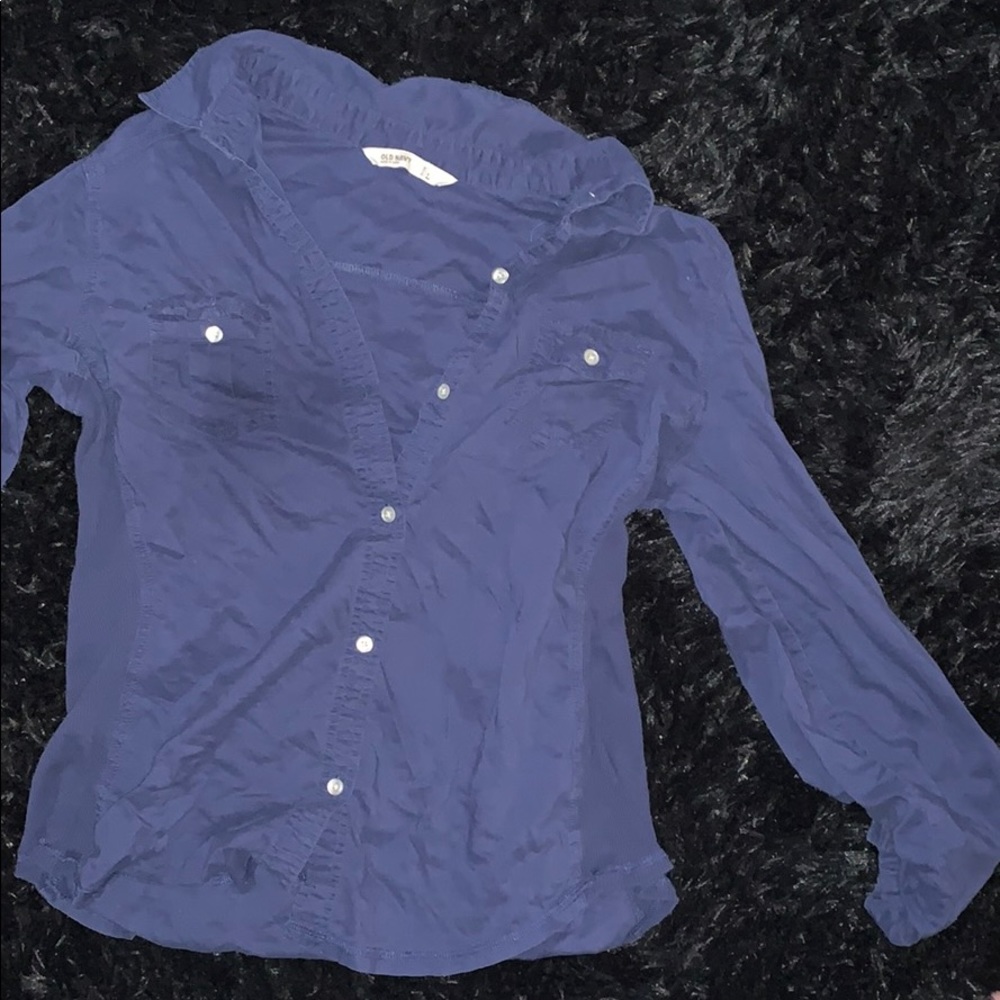 dark blue button up
